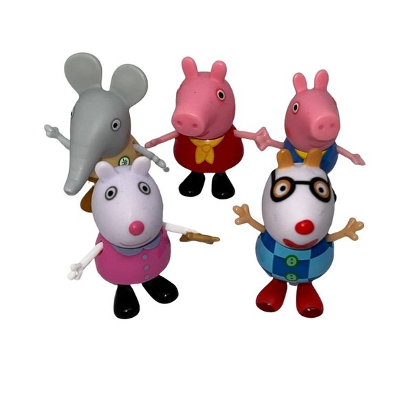 Peppa the Pig Set of 5 Characters Posable Figures Toys - Picture 2 of 5